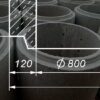 TUB DIN BETON - 120 MM / D: 800 MM